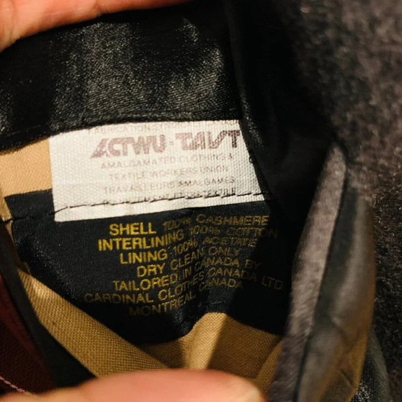 Vintage F.R. Tripler & Co. Signature Gray Charcoal 100% Cashmere Overcoat Coat - Picture 8 of 16